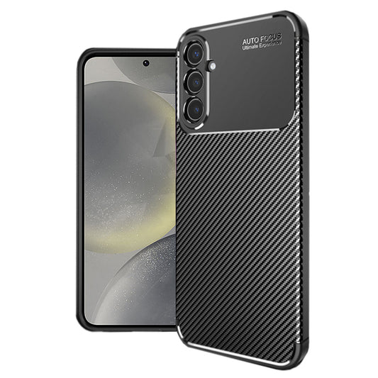 Coque pour Samsung Galaxy S24 S921, Techsuit, Fibre de carbone, Noire