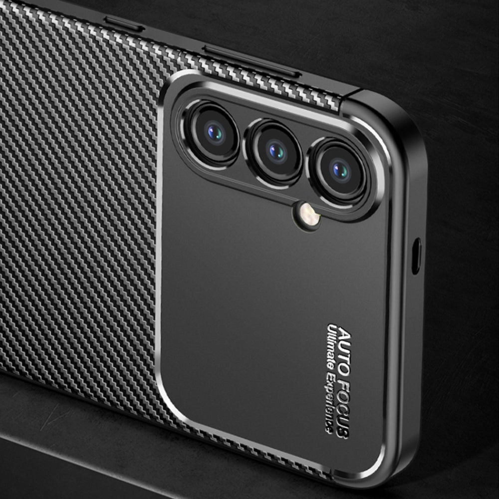 Custodia per Samsung Galaxy S24 S921, Techsuit, CarbonFiber, Nera