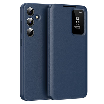Custodia per Samsung Galaxy S24 S921, Techsuit, SmartView, Blu
