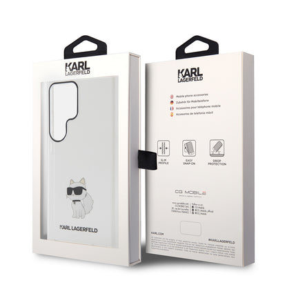 Custodia per Samsung Galaxy S24 Ultra S928, Karl Lagerfeld, IML Luxury Choupette, Trasparente