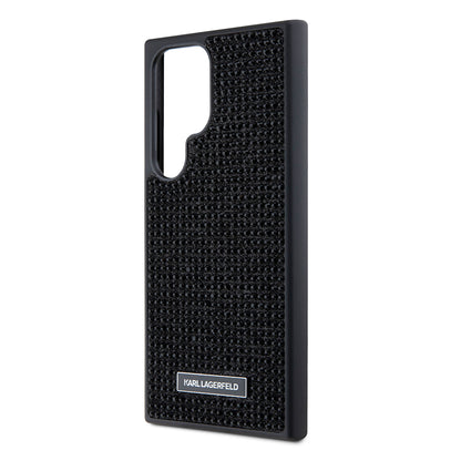 Custodia per Samsung Galaxy S24 Ultra S928, Karl Lagerfeld, Rhinestone Metal Plate, Nera