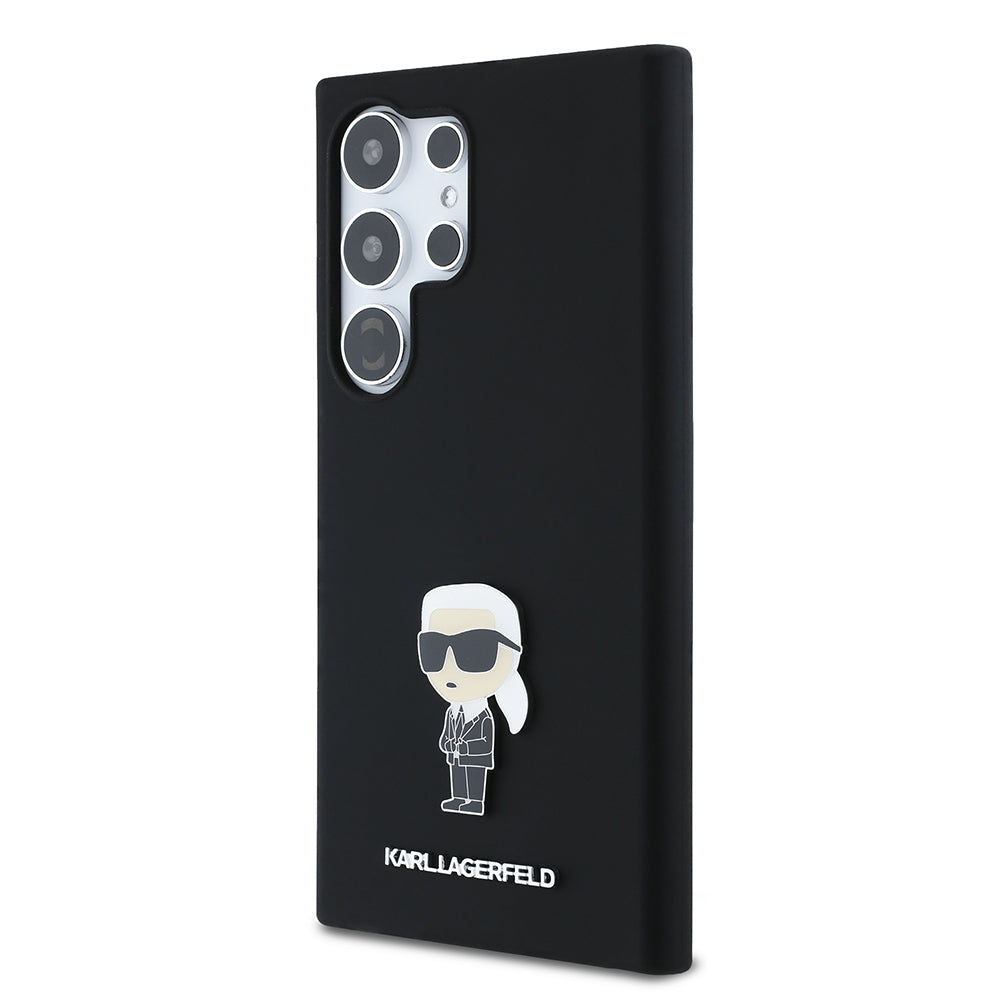 Hülle für Samsung Galaxy S24 Ultra S928, Karl Lagerfeld, Silicone Ikonik Karl, Schwarz