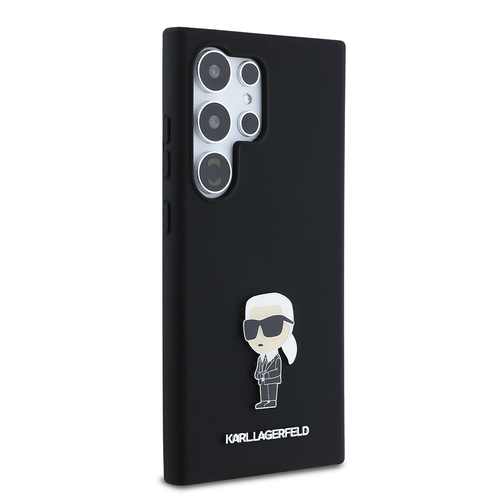 Hülle für Samsung Galaxy S24 Ultra S928, Karl Lagerfeld, Silicone Ikonik Karl, Schwarz
