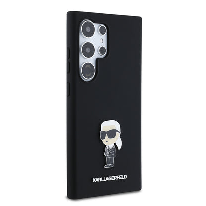 Hülle für Samsung Galaxy S24 Ultra S928, Karl Lagerfeld, Silicone Ikonik Karl, Schwarz