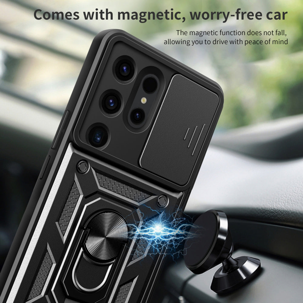 Coque pour Samsung Galaxy S24 Ultra S928, Techsuit, CamShield, Noire