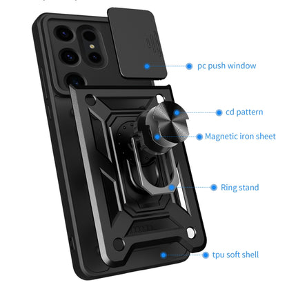 Coque pour Samsung Galaxy S24 Ultra S928, Techsuit, CamShield, Noire