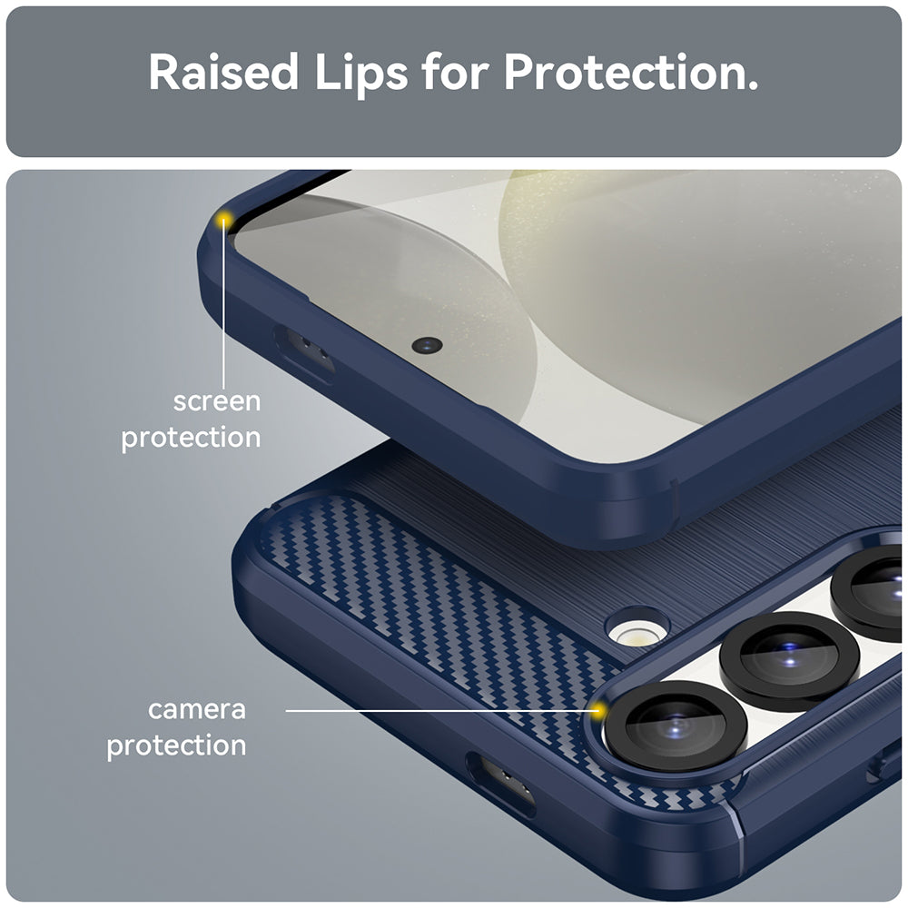 Custodia per Samsung Galaxy S25 Edge S937, Techsuit, Carbonio, Blu