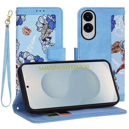 Custodia per Samsung Galaxy S25 Edge S937, Techsuit, FlipCraft, Blu