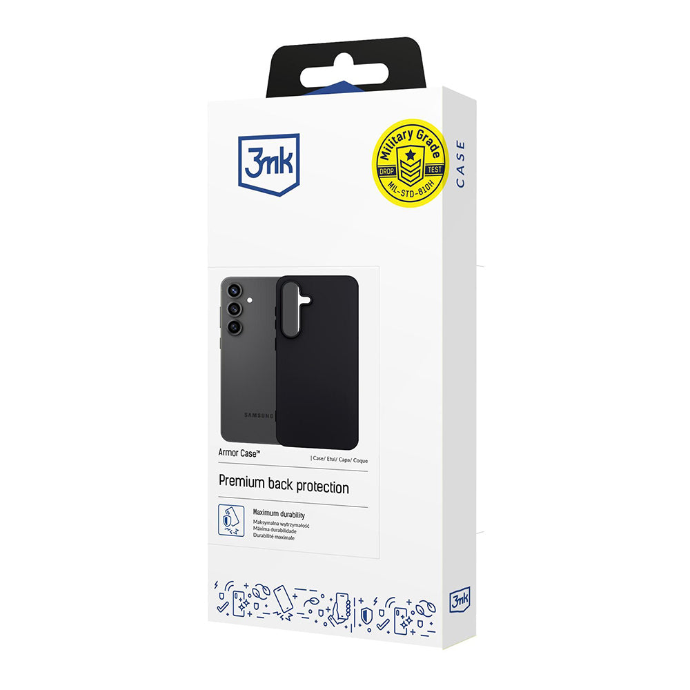 Coque pour Samsung Galaxy S25 FE, 3MK, Noire Mate