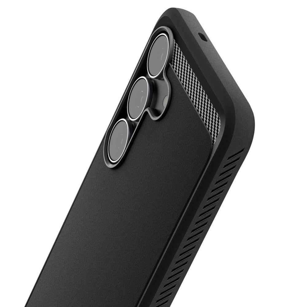 Custodia per Samsung Galaxy S25 FE, Spigen, Rugged Armor, Nera Opaca ACS10025