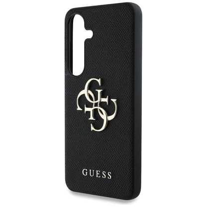 Custodia per Samsung Galaxy S25+ S936, Guess, 4G Grained Big and Classic Logo, Nera