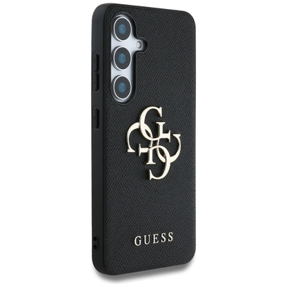 Custodia per Samsung Galaxy S25+ S936, Guess, 4G Grained Big and Classic Logo, Nera
