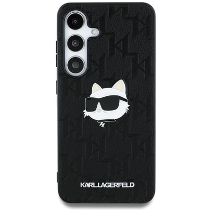 Hülle für Samsung Galaxy S25+ S936, Karl Lagerfeld, Monogram Choupette's Head, Schwarz