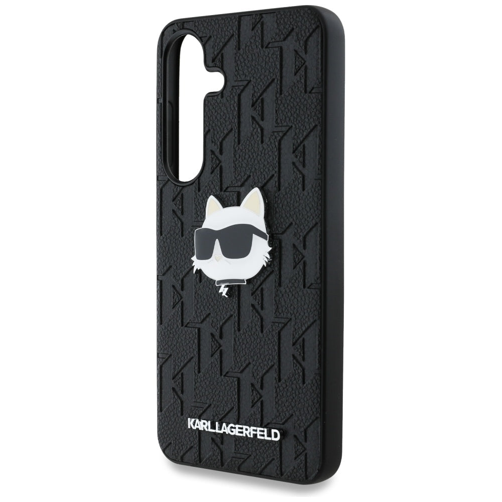 Hülle für Samsung Galaxy S25+ S936, Karl Lagerfeld, Monogram Choupette's Head, Schwarz