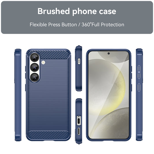 Coque pour Samsung Galaxy S25+ S936, Techsuit, Carbone, Bleue