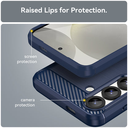 Coque pour Samsung Galaxy S25+ S936, Techsuit, Carbone, Bleue