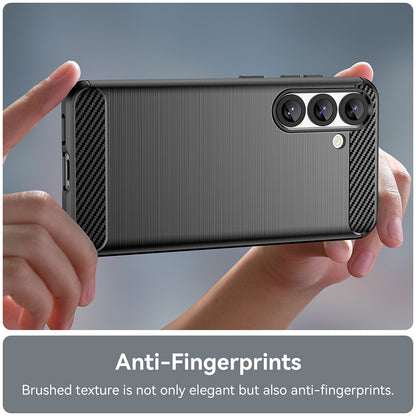 Custodia per Samsung Galaxy S25+ S936, Techsuit, Carbonio, Nera