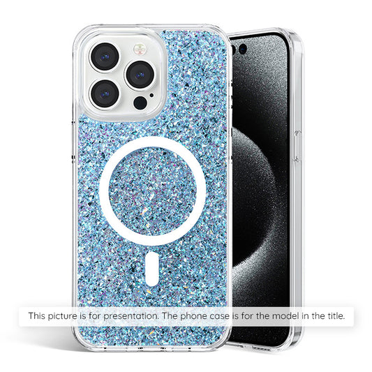 Coque pour Samsung Galaxy S25+ S936, Techsuit, Paillettes Scintillantes, Bleu