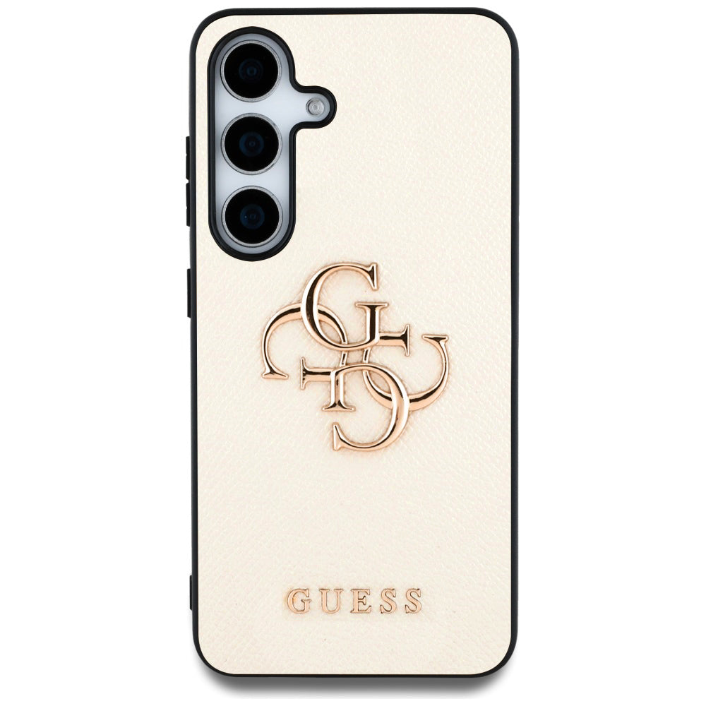 Étui pour Samsung Galaxy S25 S931, Guess, 4G Grained Big and Classic Logo, Beige