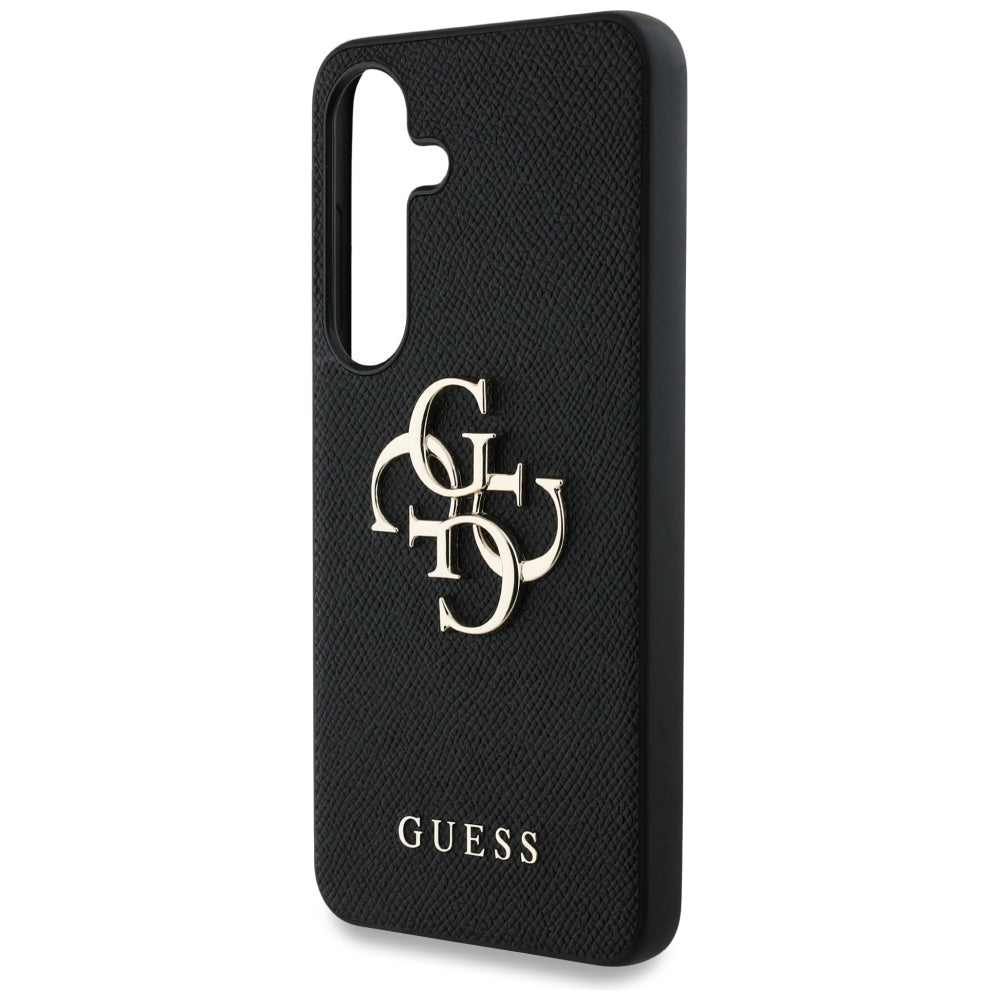 Custodia per Samsung Galaxy S25 S931, Guess, 4G Grained Big and Classic Logo, Nera