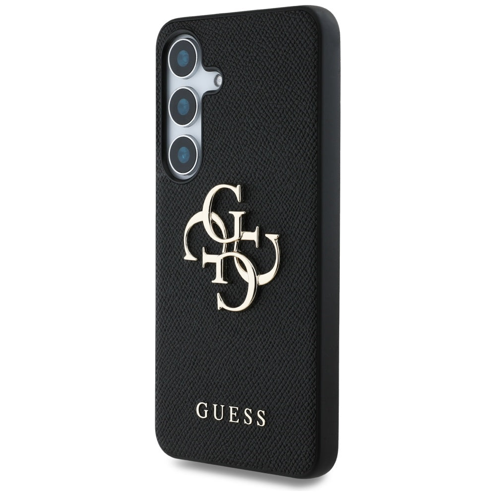 Custodia per Samsung Galaxy S25 S931, Guess, 4G Grained Big and Classic Logo, Nera