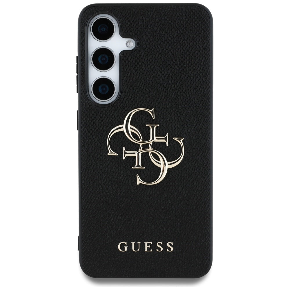 Custodia per Samsung Galaxy S25 S931, Guess, 4G Grained Big and Classic Logo, Nera