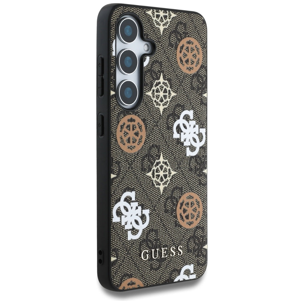 Étui pour Samsung Galaxy S25 S931, Guess, 4G Peony, Marron
