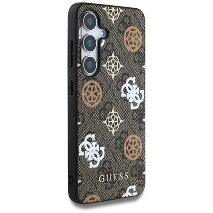 Étui pour Samsung Galaxy S25 S931, Guess, 4G Peony, Marron