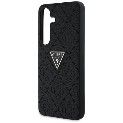 Custodia per Samsung Galaxy S25 S931, Guess, Grained Hot Stamp 4G Triangle, Nera