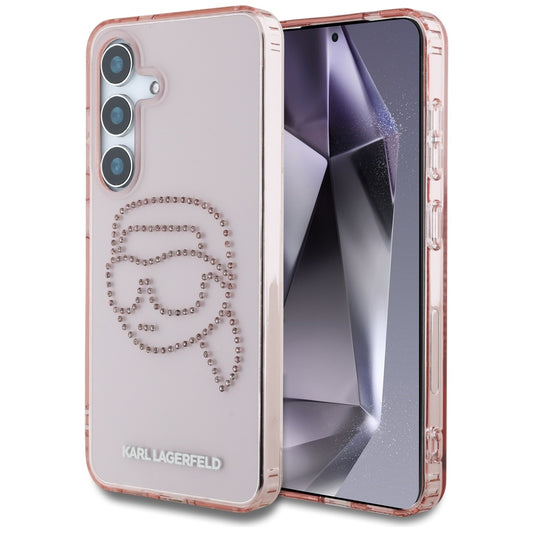 Hülle für Samsung Galaxy S25 S931, Karl Lagerfeld, IML Rhinestones Karl's Head, Rosa