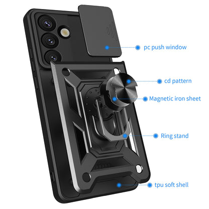 Custodia per Samsung Galaxy S25 S931, Techsuit, CamShield, Nera