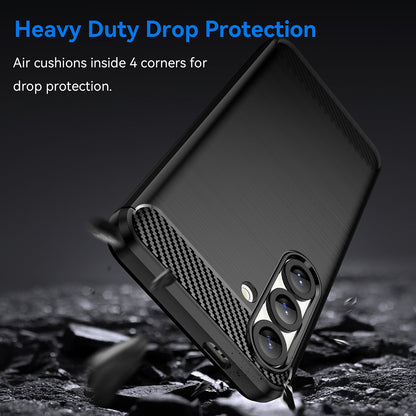 Custodia per Samsung Galaxy S25 S931, Techsuit, Carbonio, Nera