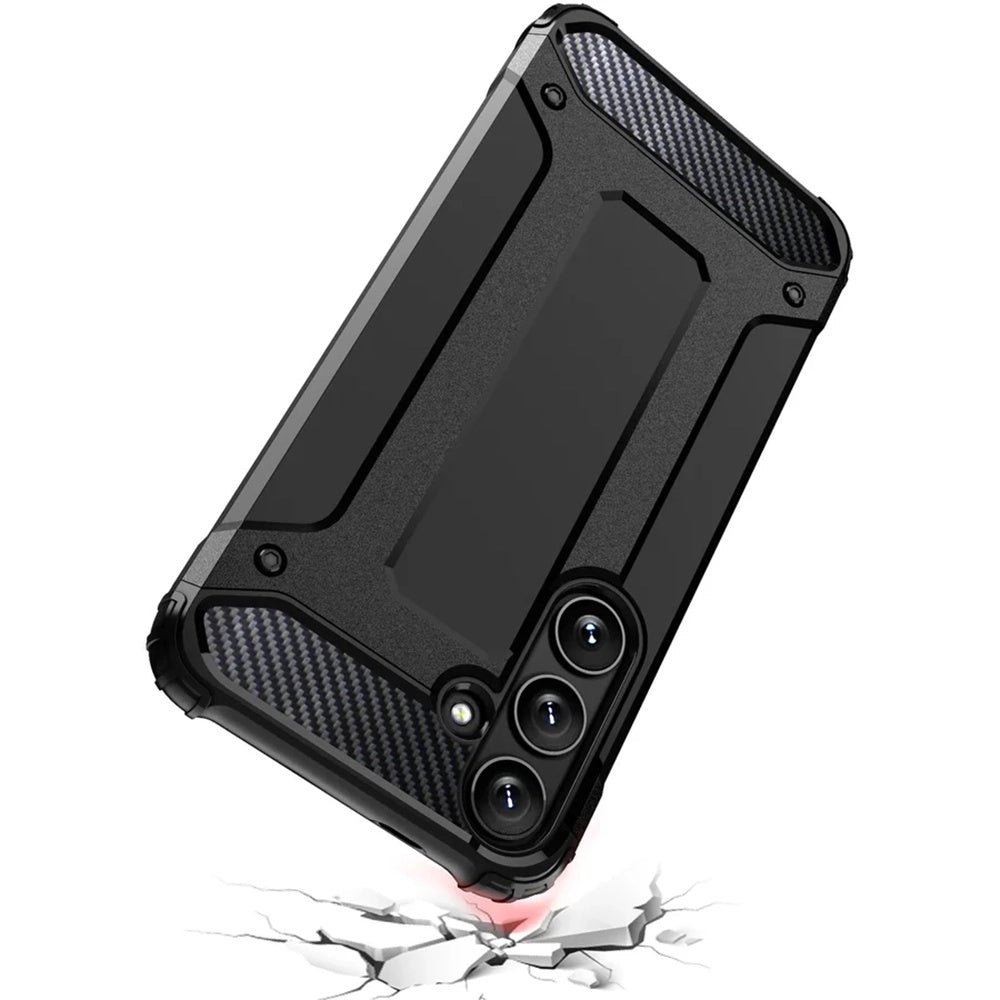 Custodia per Samsung Galaxy S25 S931, Techsuit, Hybrid Armor, Nera