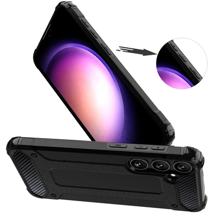 Custodia per Samsung Galaxy S25 S931, Techsuit, Hybrid Armor, Nera