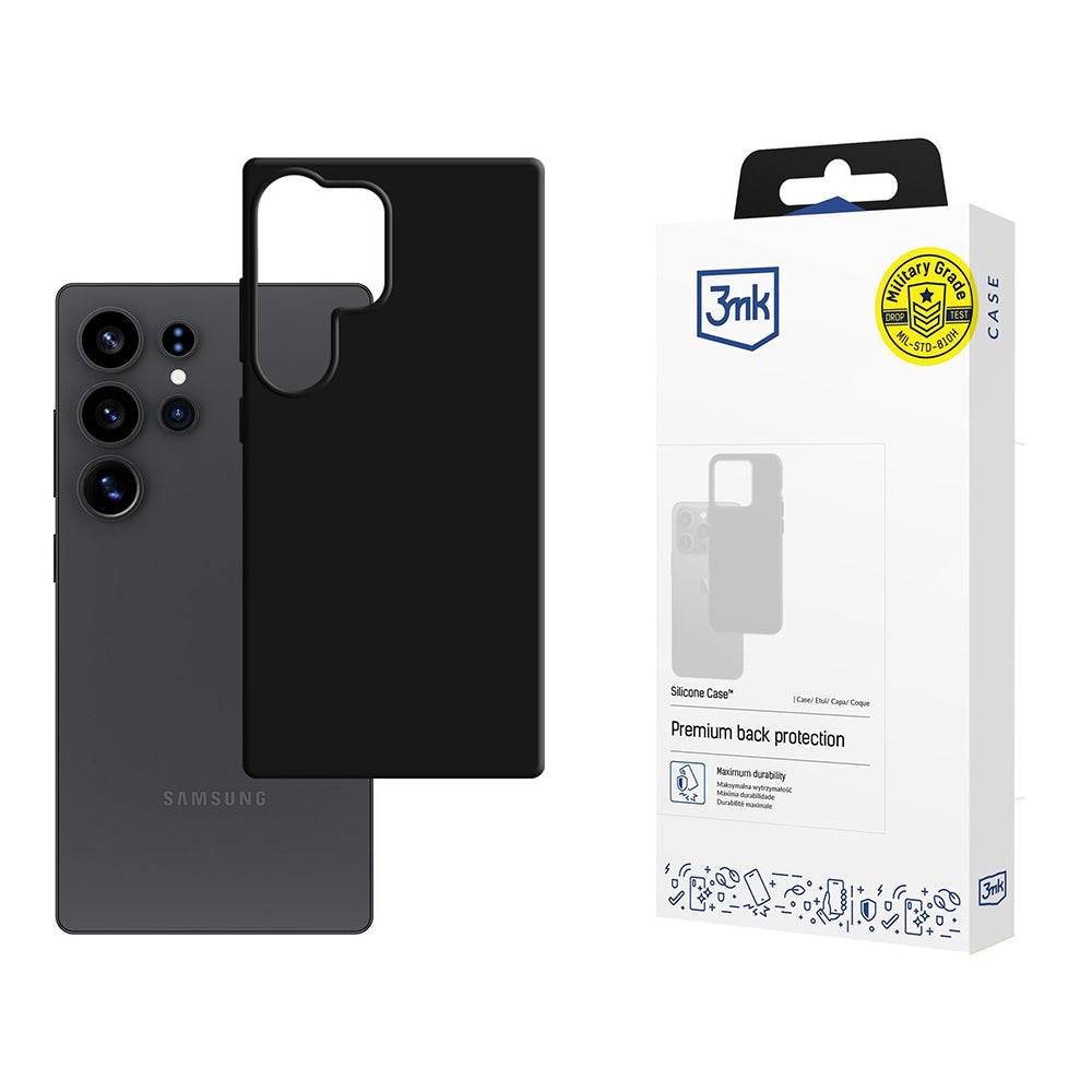 Coque pour Samsung Galaxy S25 Ultra S938, 3MK, Silicone, Noire