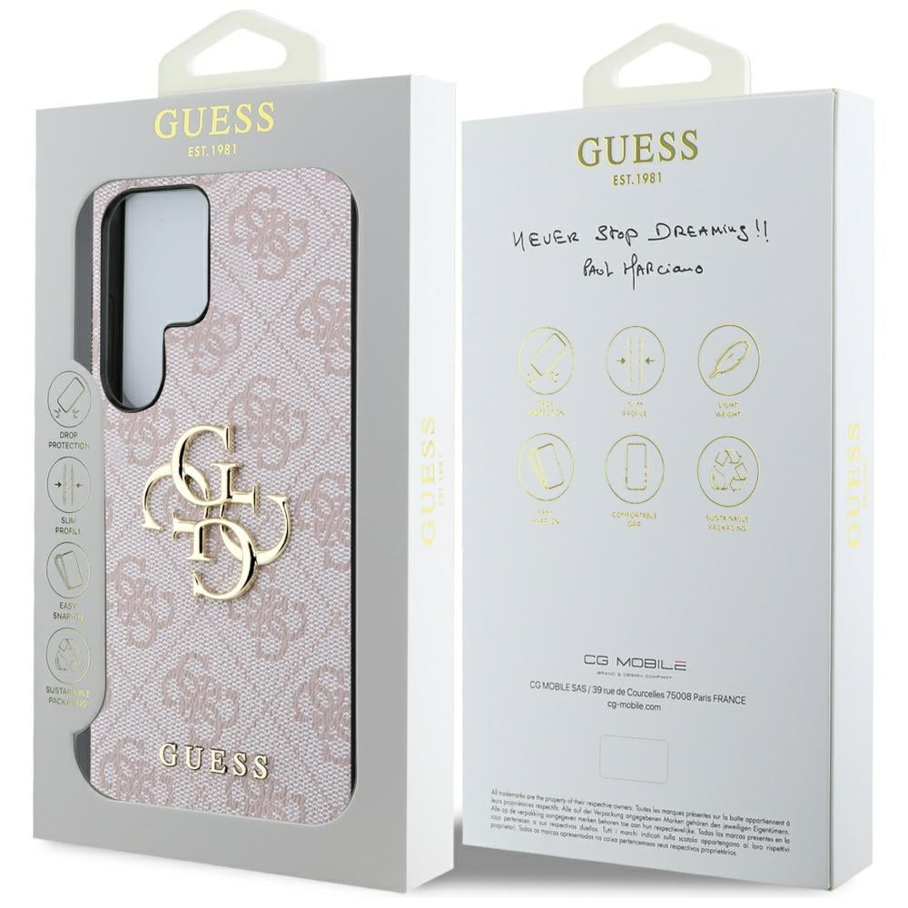 Étui pour Samsung Galaxy S25 Ultra S938, Guess, 4G Big Logo, Rose