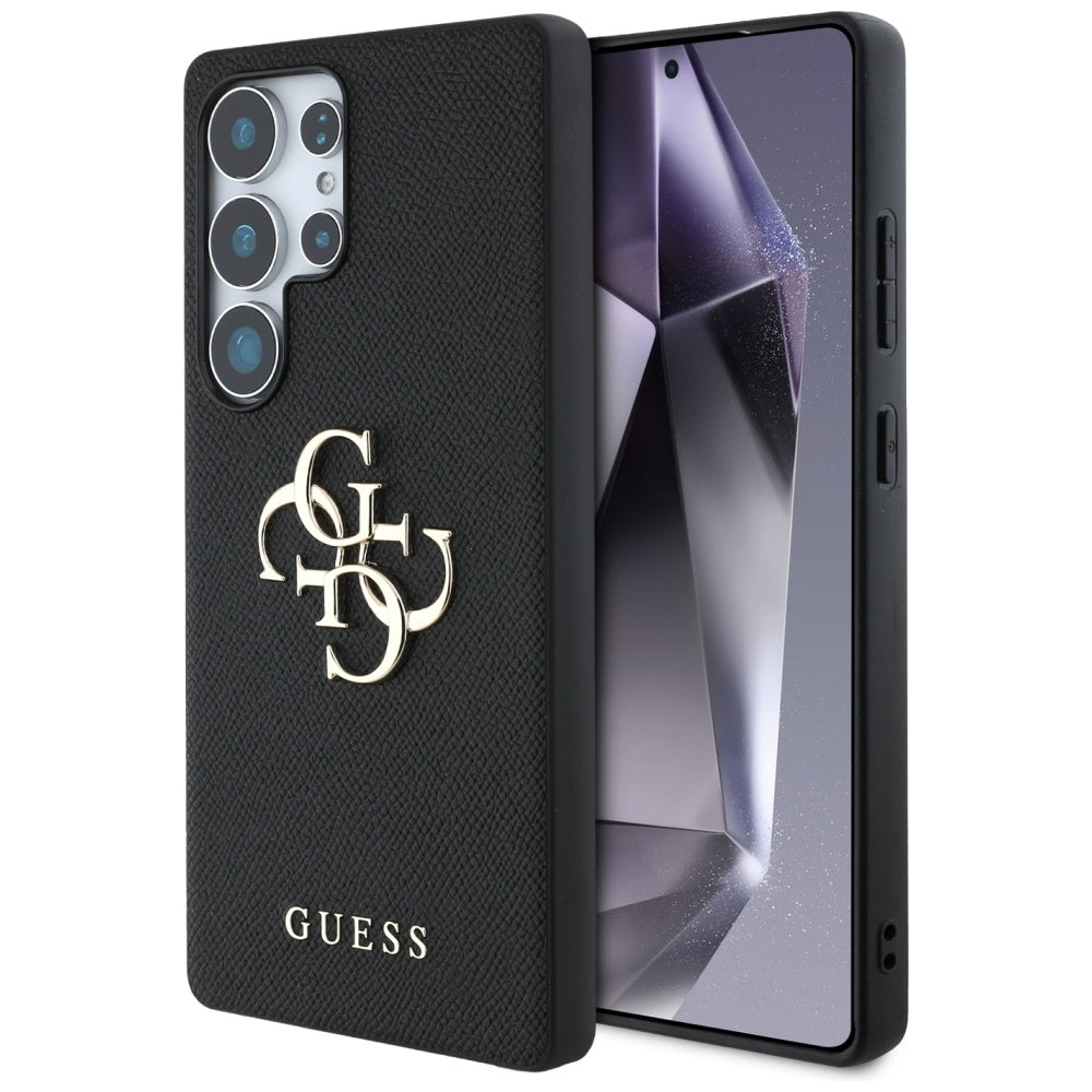 Custodia per Samsung Galaxy S25 Ultra S938, Guess, 4G Grained Big and Classic Logo, Nera