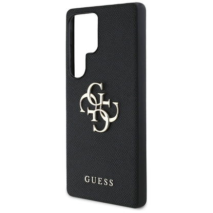 Custodia per Samsung Galaxy S25 Ultra S938, Guess, 4G Grained Big and Classic Logo, Nera