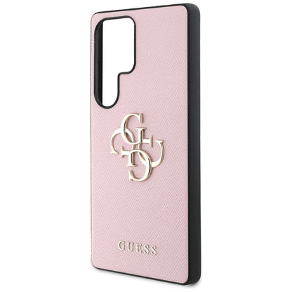 Custodia per Samsung Galaxy S25 Ultra S938, Guess, 4G Grained Big and Classic Logo, Rosa