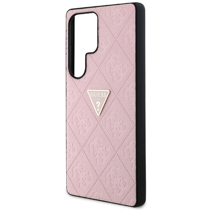 Custodia per Samsung Galaxy S25 Ultra S938, Guess, Grained Hot Stamp 4G Triangle, Rosa