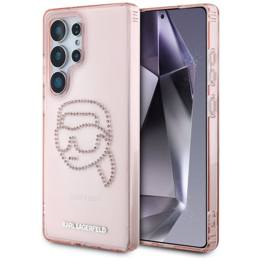 Étui pour Samsung Galaxy S25 Ultra S938, Karl Lagerfeld, IML Luxury Karl's Head, Rose