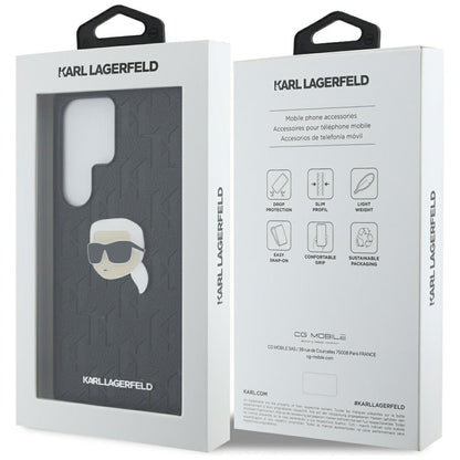 Étui pour Samsung Galaxy S25 Ultra S938, Karl Lagerfeld, Monogramme Karl's Head, Noir