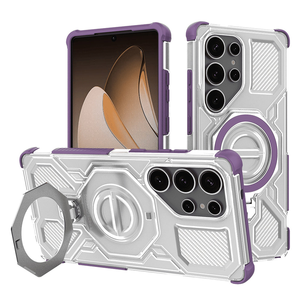 Custodia per Samsung Galaxy S25 Ultra S938, Techsuit, Carbon Shield Pro, Viola