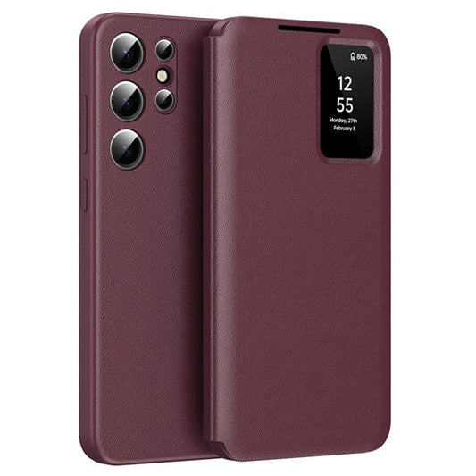 Coque pour Samsung Galaxy S25 Ultra S938, Techsuit, SmartView, Rouge