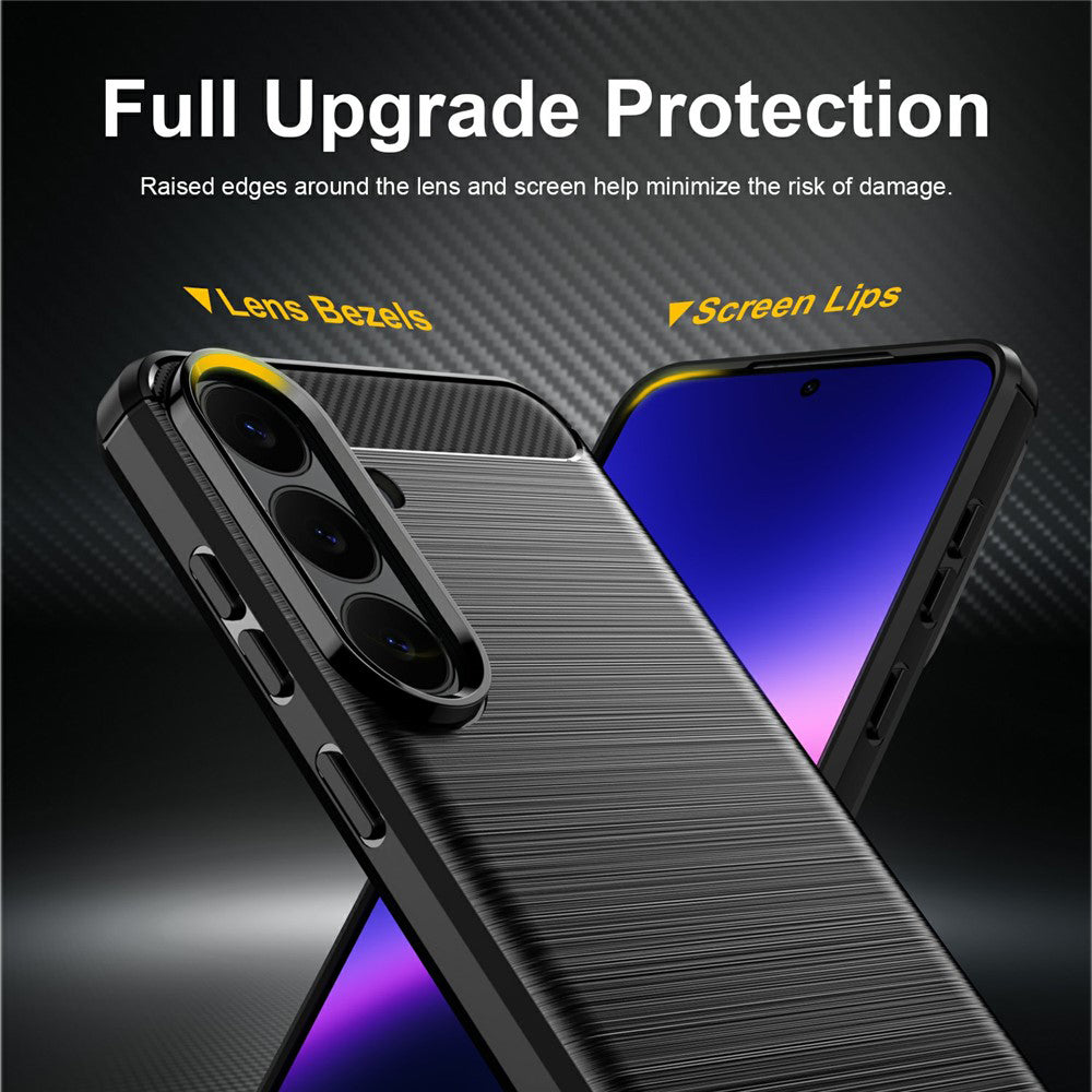 Custodia per Samsung Galaxy S26 FE / S25 FE, Techsuit, Carbonio, Nera