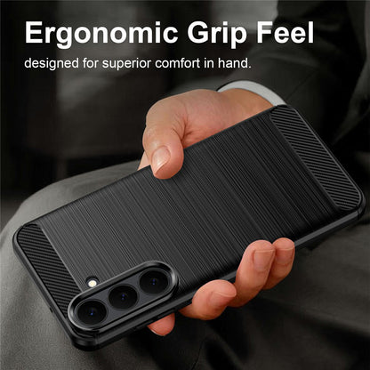 Custodia per Samsung Galaxy S26 FE / S25 FE, Techsuit, Carbonio, Nera