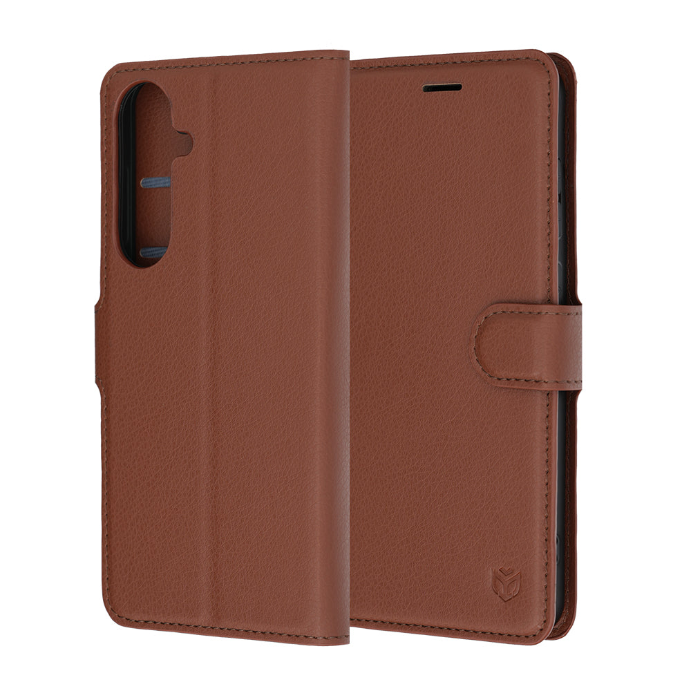 Custodia per Samsung Galaxy S26 FE / S25 FE, Techsuit, Leather Folio, Marrone