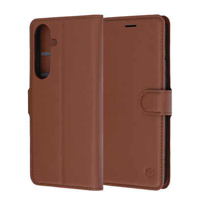 Custodia per Samsung Galaxy S26 FE / S25 FE, Techsuit, Leather Folio, Marrone
