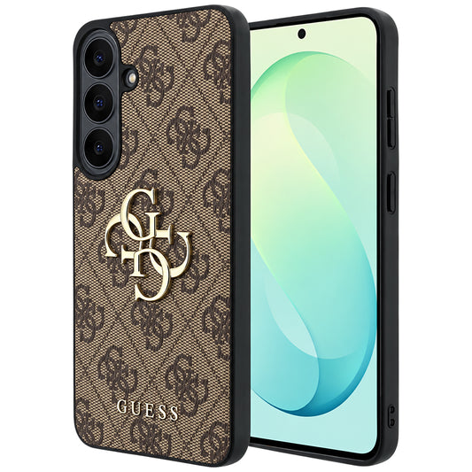 Coque pour Samsung Galaxy S26 FE S741, Guess, Logo Métal 4G, Marron