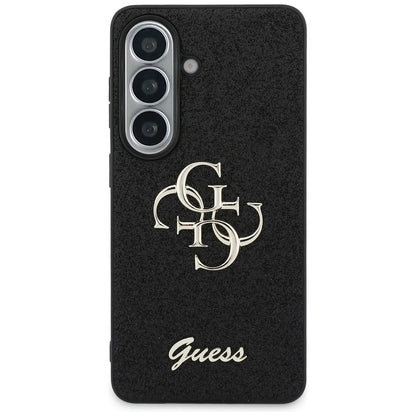 Hülle für Samsung Galaxy S26 S942, Guess, Fixed Glitter Big 4G Metal Frame, Schwarz